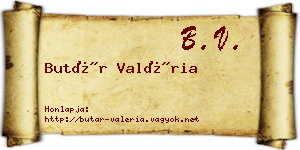 Butár Valéria névjegykártya